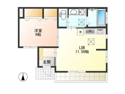 ラ・フェリーチェ(1LDK/1階)の間取り写真