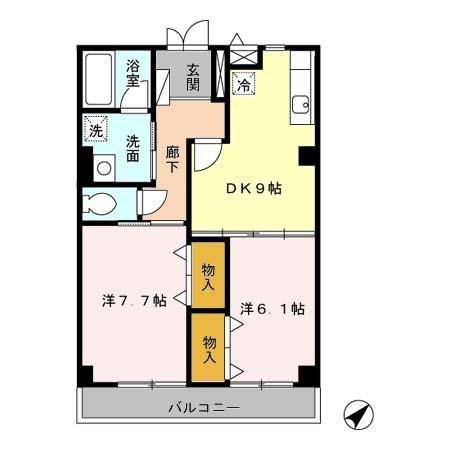 シティフォート(2DK/3階)の間取り写真