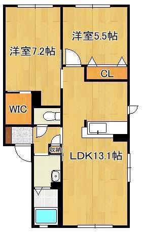 フォレストII(2LDK/2階)の間取り写真
