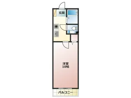 倉田一番館(1K/2階)の間取り写真