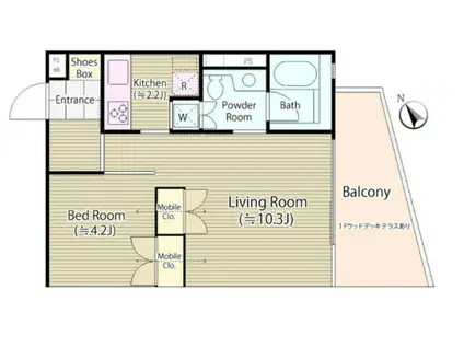 代々木エムケーコート(1LDK/1階)の間取り写真