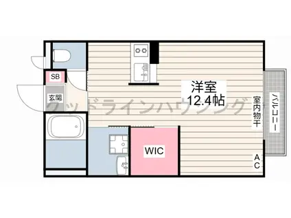 メゾン・ド・モンテヴァンA棟(ワンルーム/1階)の間取り写真