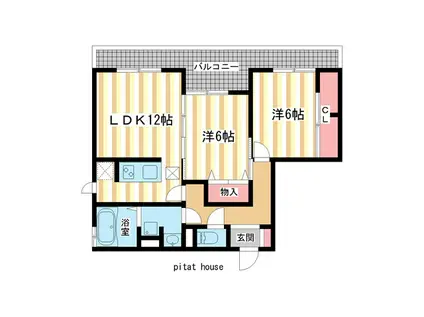 リノ ムア(2LDK/2階)の間取り写真