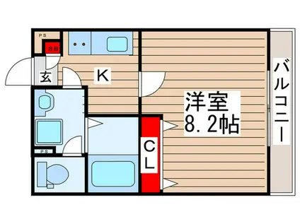 リブリ・とんぼ(1K/1階)の間取り写真