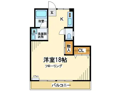 コーポラスエコー(ワンルーム/2階)の間取り写真