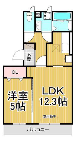 LIBRE Ⅲ(1LDK/1階)の間取り写真