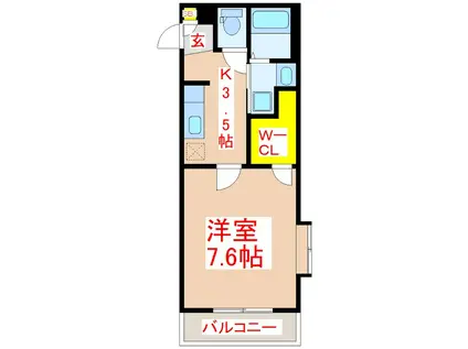 EGRET(1K/4階)の間取り写真