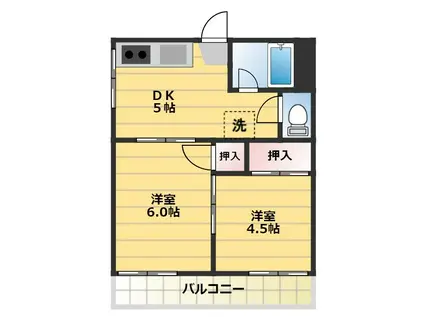 目白グリーンハイツ(2DK/2階)の間取り写真