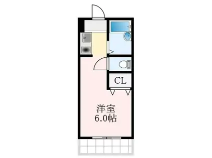 エスパシオ(ワンルーム/2階)の間取り写真