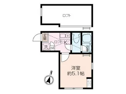 ルーナ ブル(1K/1階)の間取り写真