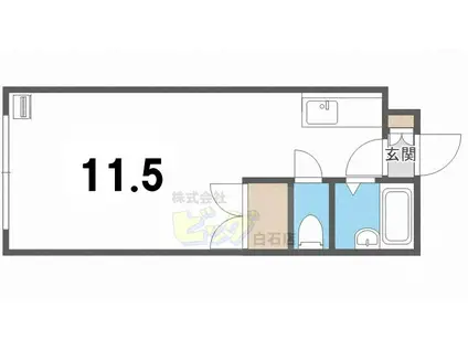 ル・ノール白石駅前II(1K/4階)の間取り写真