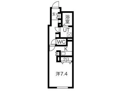 クレストタップ大曽根(1K/4階)の間取り写真