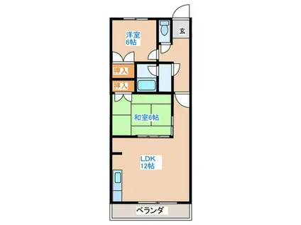 第五コーポ春(2LDK/2階)の間取り写真