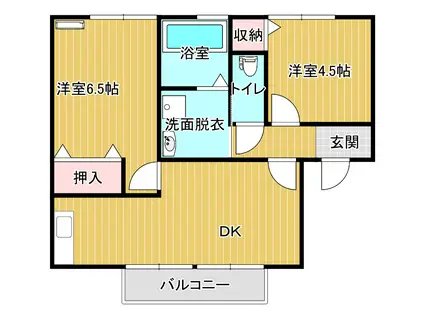 ラ・エトワール上府(2DK/2階)の間取り写真