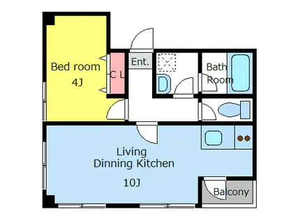 レガーロ山手(1LDK/3階)の間取り写真