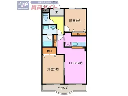 エーデル・ハイム(2LDK/3階)の間取り写真