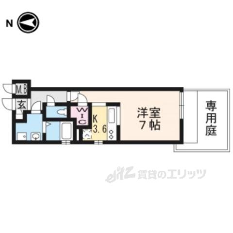 THEGARNETSUITERESIDE(1K/1階)の間取り写真