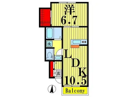 エクセレント藤(1LDK/1階)の間取り写真