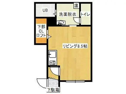 MIRAI PLUS(ワンルーム/1階)の間取り写真