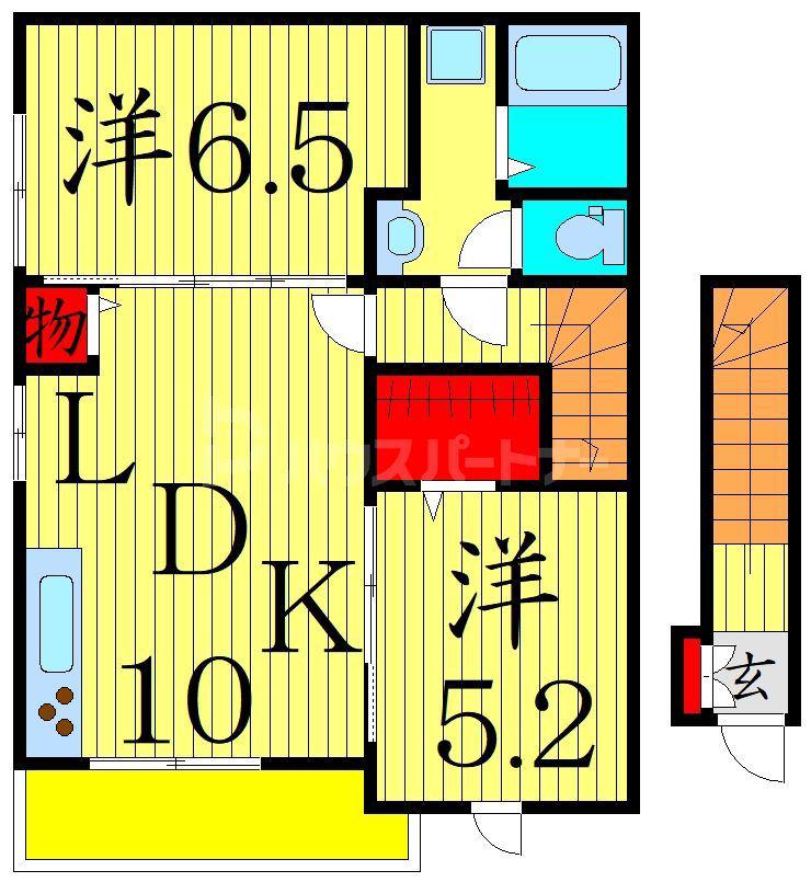 ブライト 立石(2LDK/2階)の間取り写真