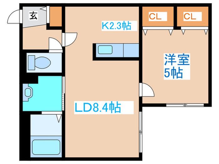 CITY NOBLE菊水(1LDK/1階)の間取り写真