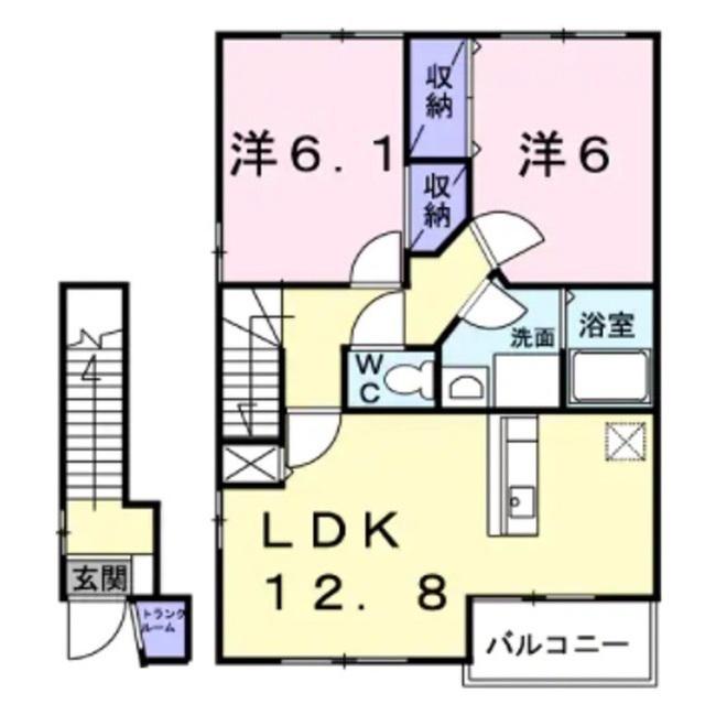 しなの鉄道 大屋駅 徒歩12分 2階建 築22年(2LDK/2階)の間取り写真