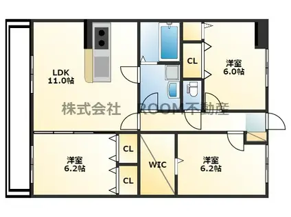 LIENPORTEII(3LDK/2階)の間取り写真