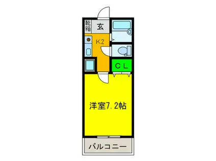 ラフィーネCTRS(1K/3階)の間取り写真