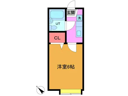 エスポワールC(1K/2階)の間取り写真