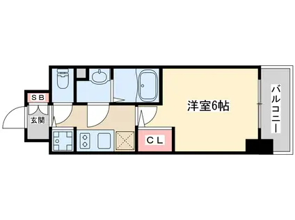 エスリードレジデンス大阪福島(1K/3階)の間取り写真