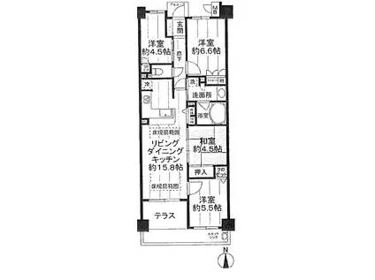 サーパスシティ西院日照町(4LDK/1階)の間取り写真
