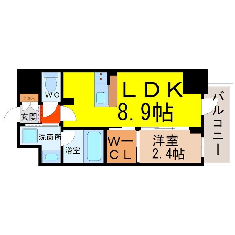 ハーモニーレジデンス名古屋 イースト(1LDK/10階)の間取り写真