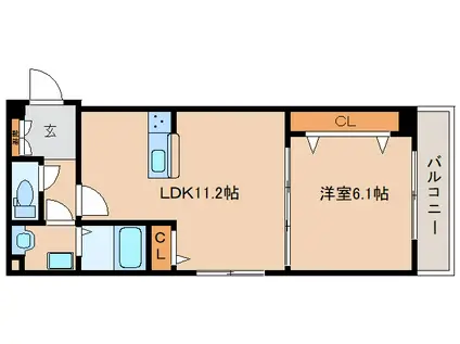 プラトウハウス(1LDK/1階)の間取り写真