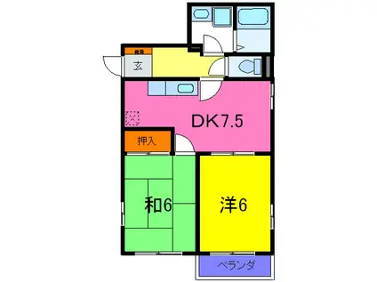 リンクス青木(2DK/3階)の間取り写真
