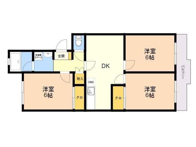 清水ハイツI(3DK/1階)の間取り写真