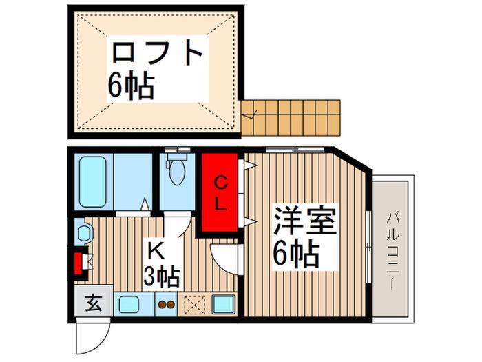 グリーンタウン(1K/1階)の間取り写真