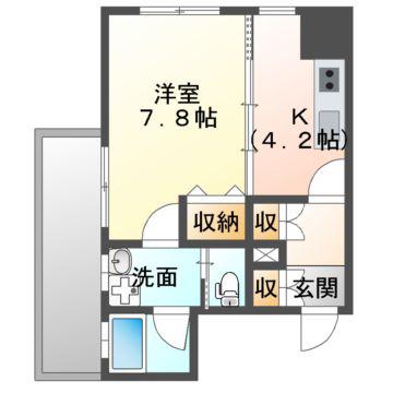 さくらHILLS NAGOYA ウエスト(1K/8階)の間取り写真