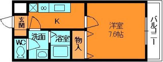 アーバンハイツ真美(1K/1階)の間取り写真