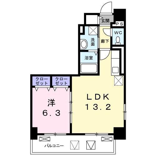 GRAND CIEL(1LDK/3階)の間取り写真