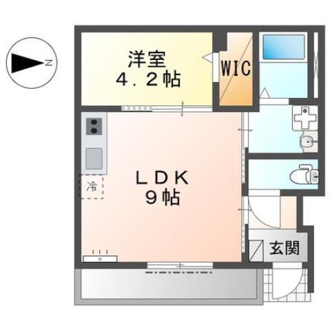 大和高田市有井アパート(1LDK/1階)の間取り写真