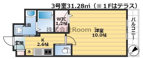 ルシエルみなと通 旭化成ヘーベルメゾンHEBEL HAUS(1K/3階)の間取り写真