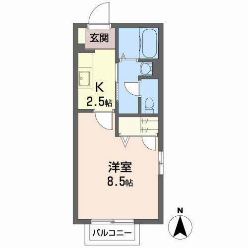 ソネット(1K/2階)の間取り写真