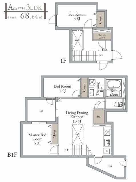 LIVEFLAT西荻窪(3LDK/1階)の間取り写真