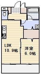 メディカルガーデン谷塚A(1LDK/2階)の間取り写真