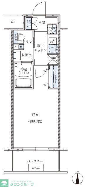 パークアクシス名古屋山王(1K/13階)の間取り写真