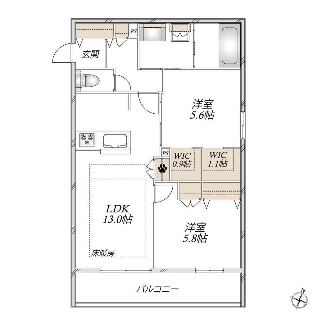 CHOUETTE MAISON(2LDK/2階)の間取り写真