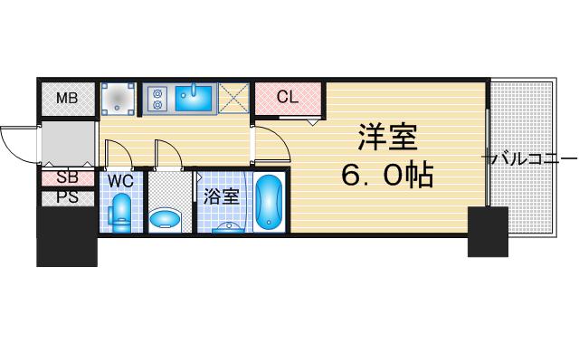 MAXIV大須観音(1K/6階)の間取り写真