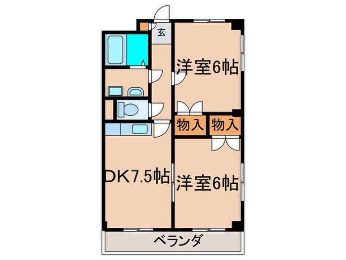 渡辺ビル(2DK/1階)の間取り写真
