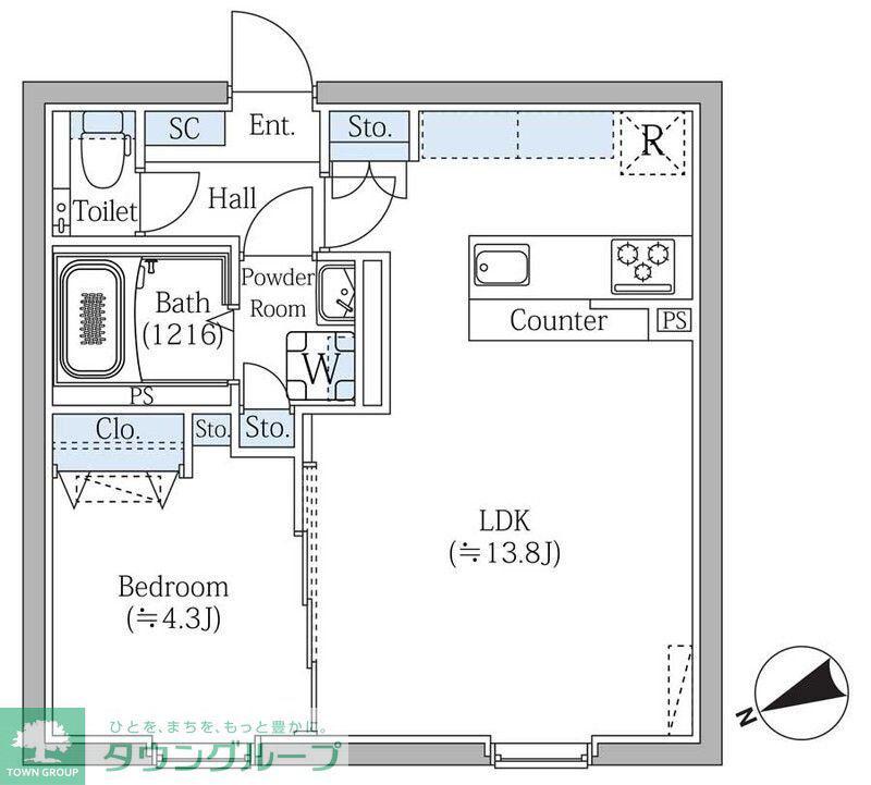 エスジーコート学芸大学(1LDK/2階)の間取り写真