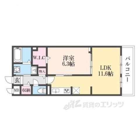 ノルドフィウ―メ(1LDK/2階)の間取り写真